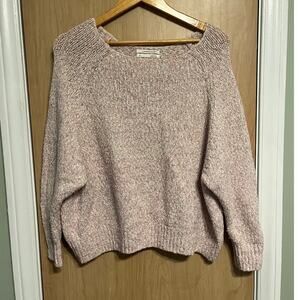 Anthropologie Brinn Textured Sweater Lavender Pink XS Oversized